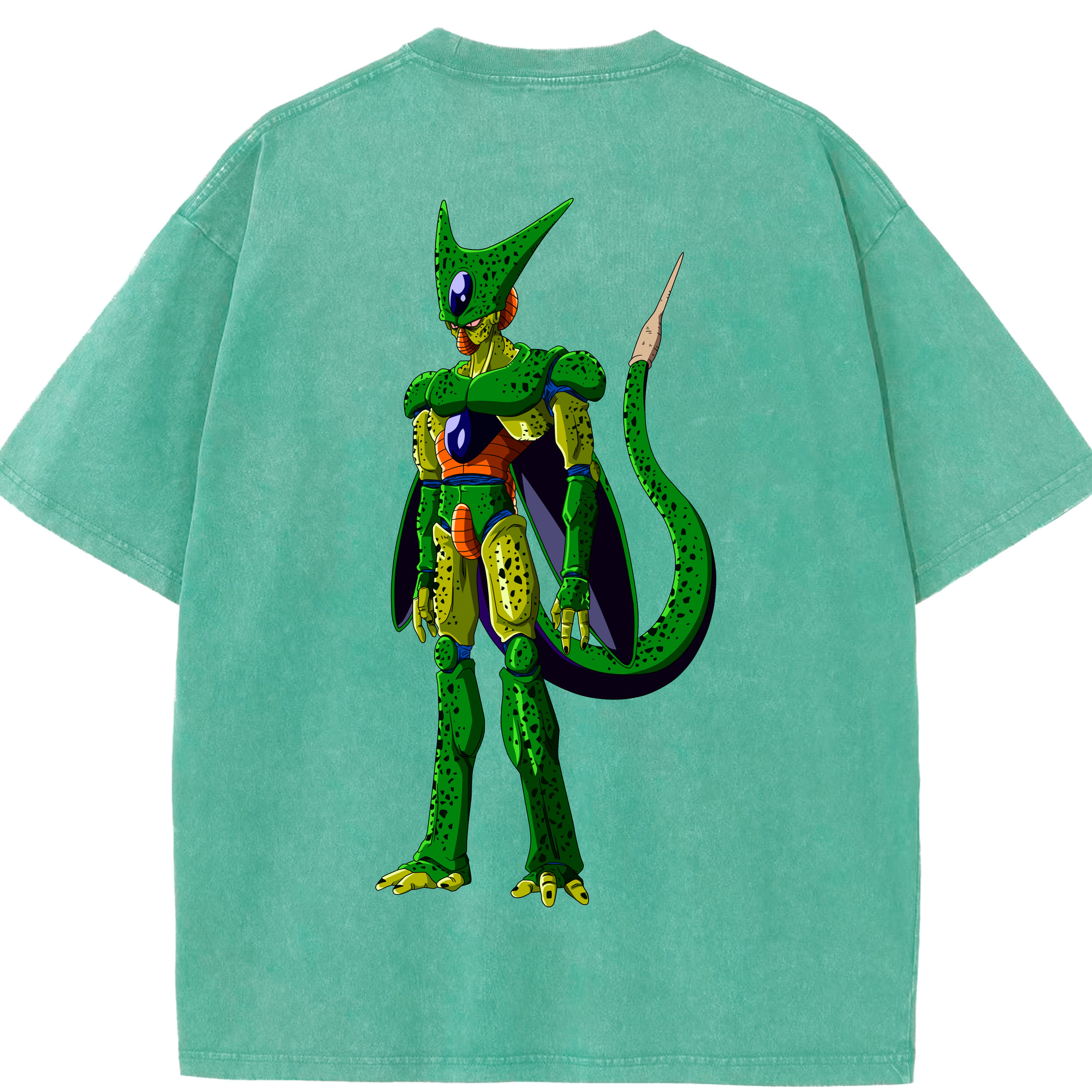 （画像用） ドラゴンボール セル DRAGON BALL Cell 綿100% ヴィンテージ風 半袖Tシャツ（背面プリント）